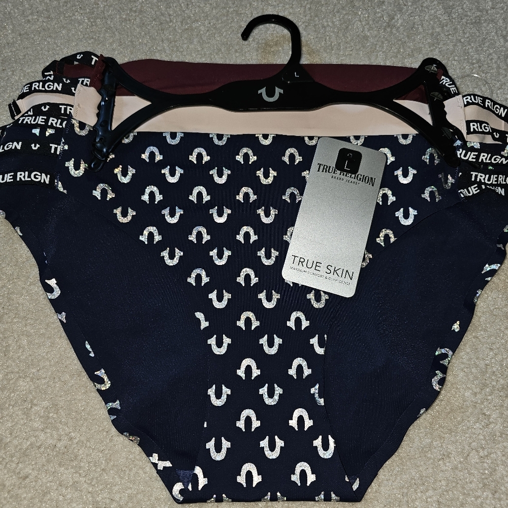 True Religion Navy and White Logo Briefs
